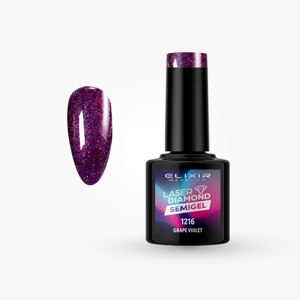 Elixir Ημιμόνιμο Βερνίκι Νυχιών Laser Diamond #1216 Grape Violet 8ml