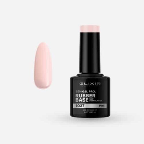 Elixir Ημιμόνιμο Βερνίκι Νυχιών #1037 Rubber Base Pink 8ml
