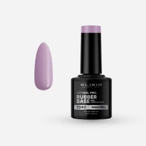 Elixir Ημιμόνιμο Βερνίκι Νυχιών #1040 Rubber Base Extra Milky 8ml