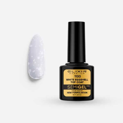 Elixir Ημιμόνιμο Βερνίκι Νυχιών #1130 White Eggshell Top Coat No Wipe 8ml