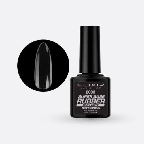 Elixir Ημιμόνιμο Βερνίκι Νυχιών #2003 Super Rubber Base Coat Milky White New Formula 8ml