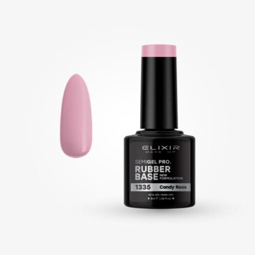 Elixir Ημιμόνιμο Βερνίκι Νυχιών #1335 Rubber Base Candy Rose 8ml