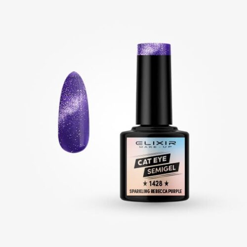 Elixir Ημιμόνιμο Βερνίκι Νυχιών Cat Eye #1428 Sparkling Rebecca Purple 8ml