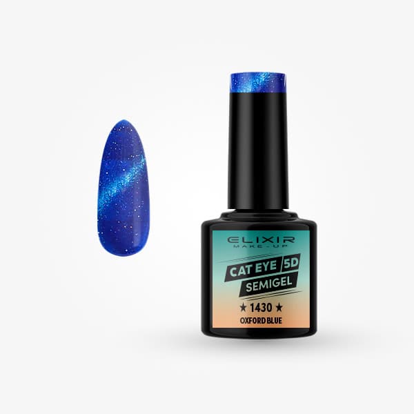 Elixir Ημιμόνιμο Βερνίκι Νυχιών Cat Eye 5D #1430 Oxford Blue 8ml