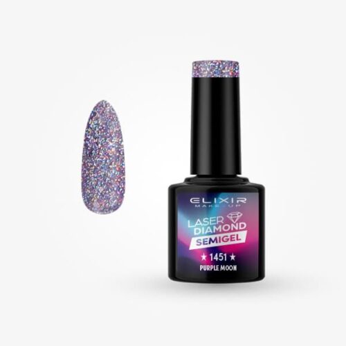 Elixir Ημιμόνιμο Βερνίκι Νυχιών Laser Diamond #1451 Purple Moon 8ml
