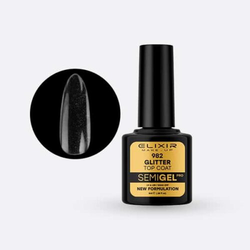 Elixir Ημιμόνιμο Βερνίκι Νυχιών #982 Glitter Top Coat 8ml
