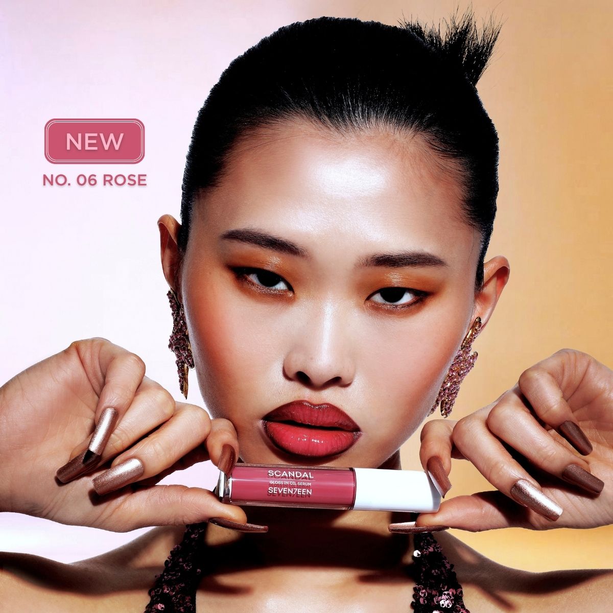 Seventeen Scandal Gloss in Oil Serum Rose 06 5ml - Έλαιο-Ορός Χειλιών Για Περιποίηση & Έντονη Λάμψη - Image 5