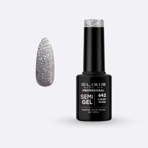 Elixir Ημιμόνιμο Βερνίκι Νυχιών #642 Luxury Silver 5ml