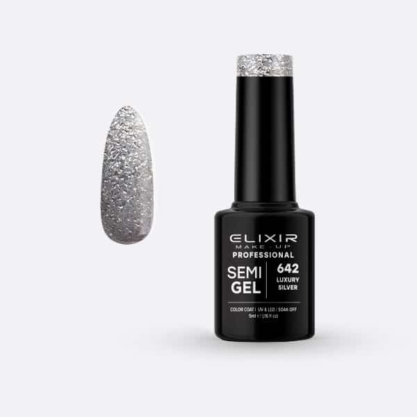 Elixir Ημιμόνιμο Βερνίκι Νυχιών #642 Luxury Silver 5ml