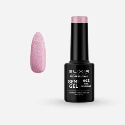 Elixir Ημιμόνιμο Βερνίκι Νυχιών #662 Pink Sparkling 5ml