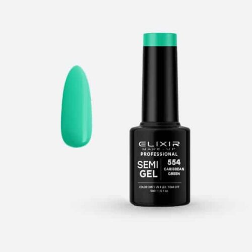 Elixir Ημιμόνιμο Βερνίκι Νυχιών #554 Caribbean Green 5ml