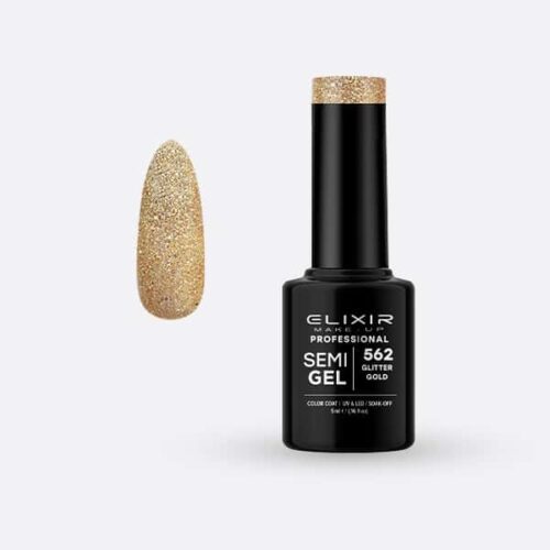 Elixir Ημιμόνιμο Βερνίκι Νυχιών #562 Glitter Gold 5ml