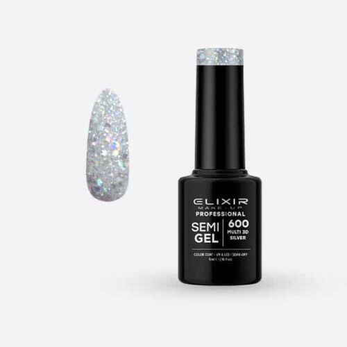 Elixir Ημιμόνιμο Βερνίκι Νυχιών #600 Multi 3D Silver 5ml