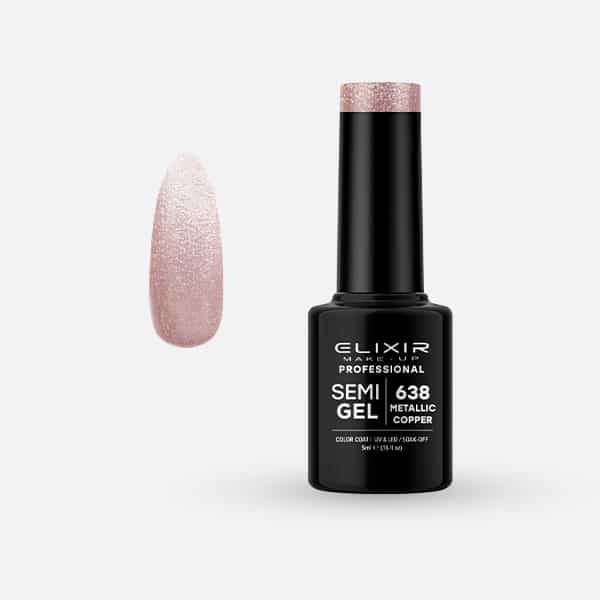 Elixir Ημιμόνιμο Βερνίκι Νυχιών #638 Metallic Copper 5ml