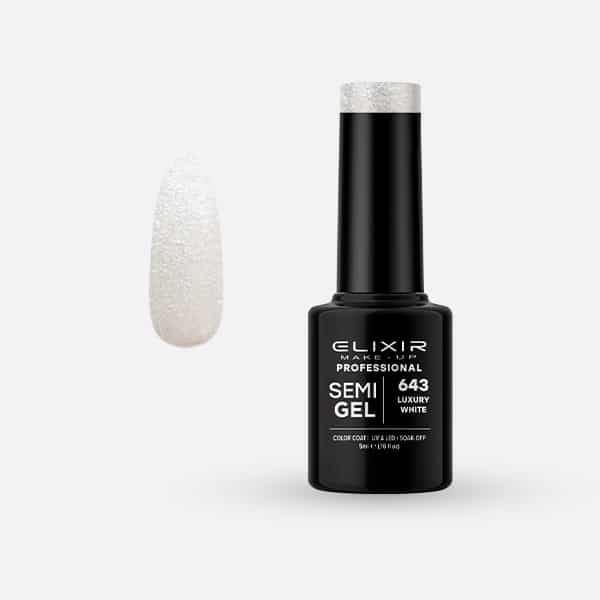 Elixir Ημιμόνιμο Βερνίκι Νυχιών #643 Luxury White 5ml