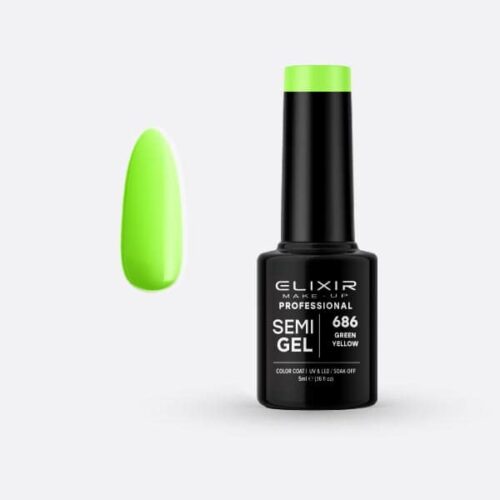 Elixir Ημιμόνιμο Βερνίκι Νυχιών #686 Green Yellow 5ml