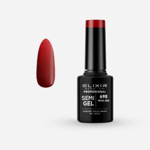 Elixir Ημιμόνιμο Βερνίκι Νυχιών #695 Metal Red 5ml