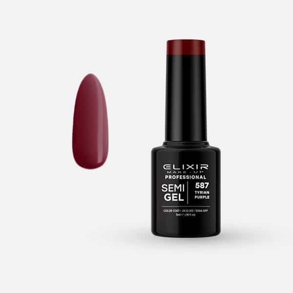 Elixir Ημιμόνιμο Βερνίκι Νυχιών #587 Tyrian Purple 5ml