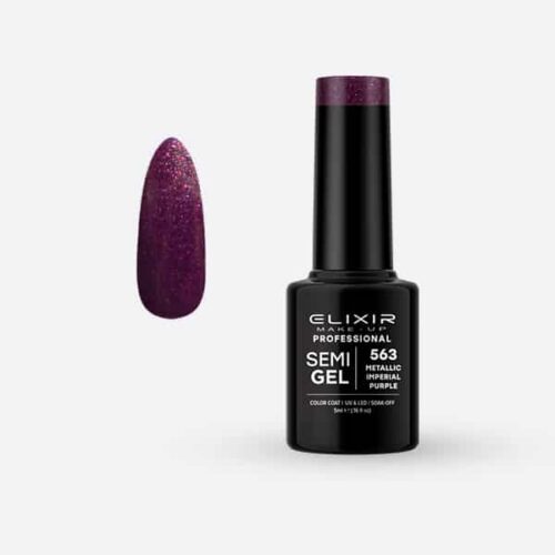 Elixir Ημιμόνιμο Βερνίκι Νυχιών #563 Metallic Imperial Purple 5ml