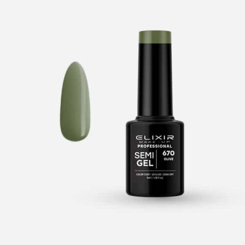 Elixir Ημιμόνιμο Βερνίκι Νυχιών #670 Olive 5ml