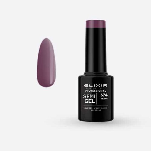 Elixir Ημιμόνιμο Βερνίκι Νυχιών #674 Grape 5ml