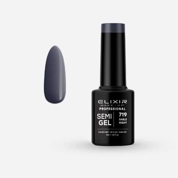 Elixir Ημιμόνιμο Βερνίκι Νυχιών #719 Sable Night 5ml