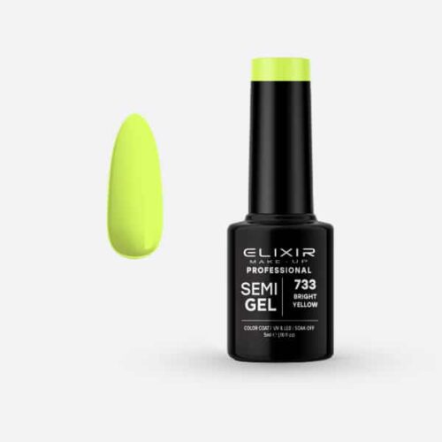 Elixir Ημιμόνιμο Βερνίκι Νυχιών #733 Bright Yellow 5ml