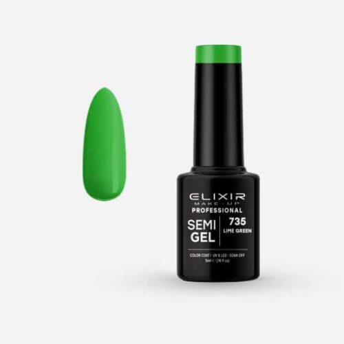 Elixir Ημιμόνιμο Βερνίκι Νυχιών #735 Lime Green 5ml