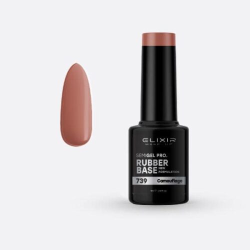 Elixir Ημιμόνιμο Βερνίκι Νυχιών #739 Rubber Base Camouflage 5ml