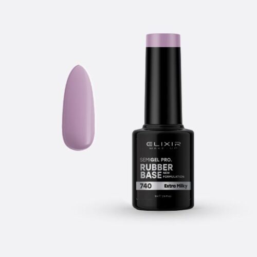 Elixir Ημιμόνιμο Βερνίκι Νυχιών #740 Rubber Base Extra Milky 5ml