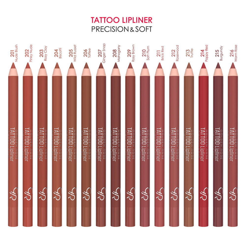 Golden Rose Tattoo Lipliner Precision & Soft 201 Nude Blush 1.2gr - Αδιάβροχο Μολύβι Χειλιών Με Τζελ Υφή - Image 3