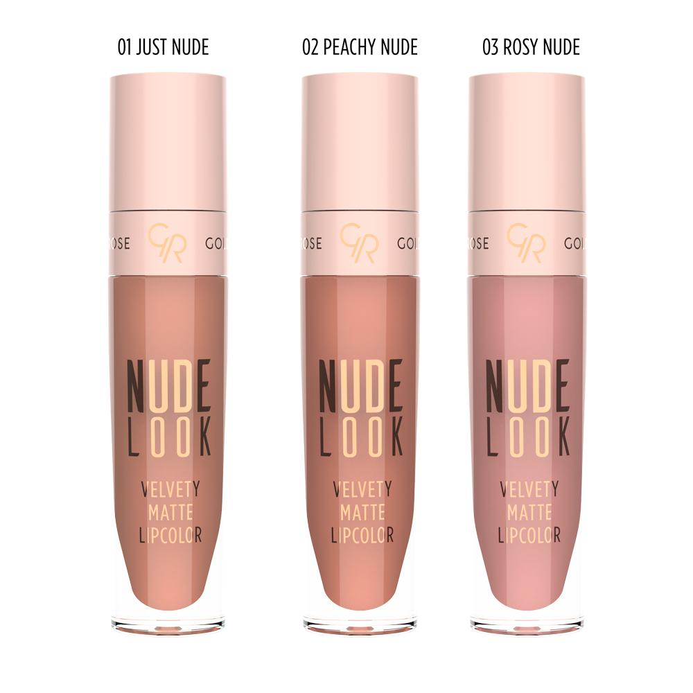 Golden Rose Nude Look Velvety Matte Lipcolor 01 Just Nude 5.5ml - Υγρό Ματ Κραγιόν - Image 3