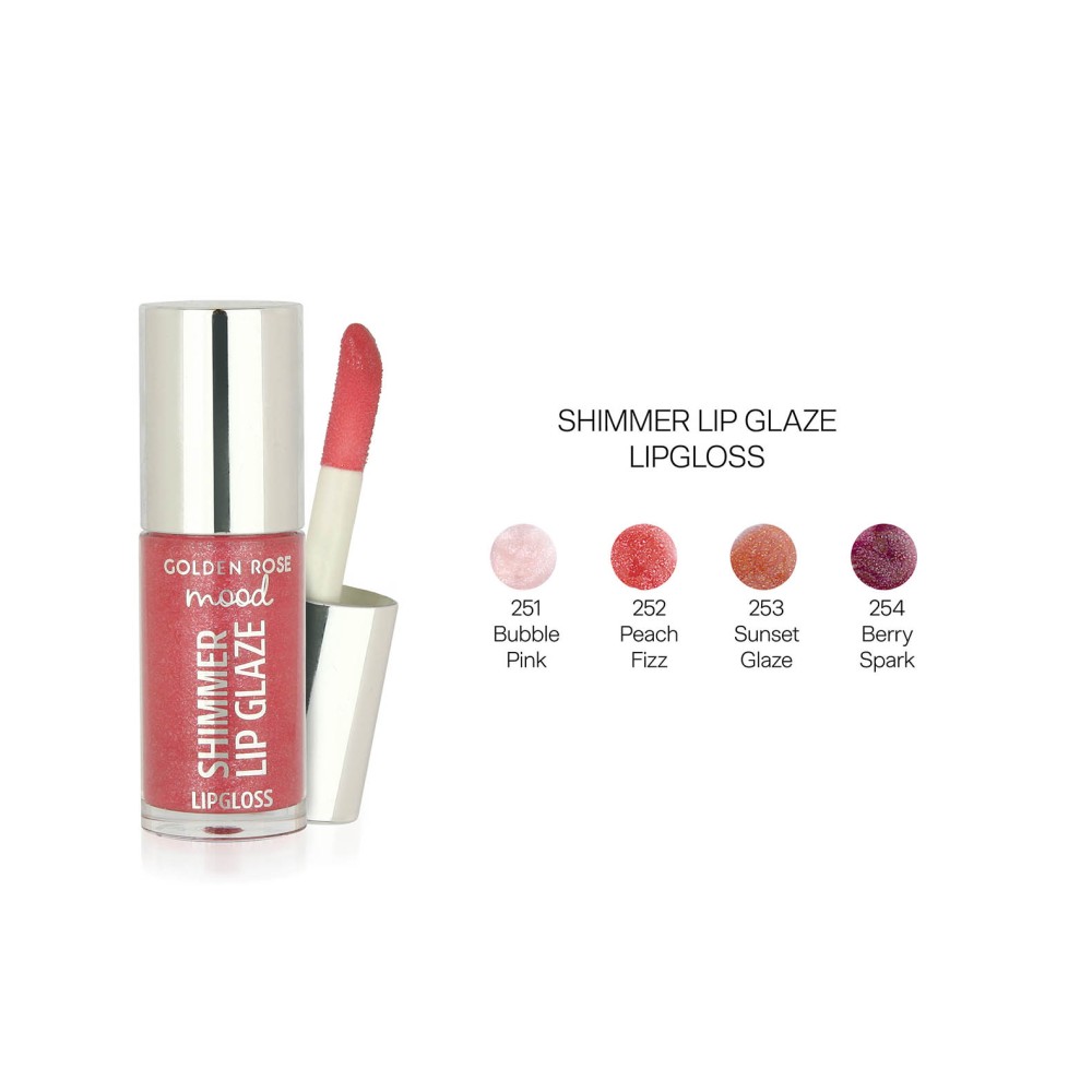 Golden Rose Mood Shimmer Lip Glaze Lipgloss 251 Bubble Pink 6ml - Ενυδατικό Lipgloss Με Λάμψη - Image 2