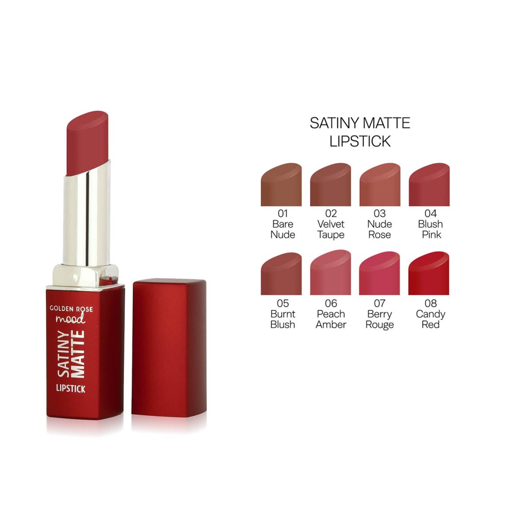 Golden Rose Mood Satiny Matte Lipstick Blush Pink 04 3.5gr - Κραγιόν Ματ Με Υαλουρονικό Οξύ - Image 2