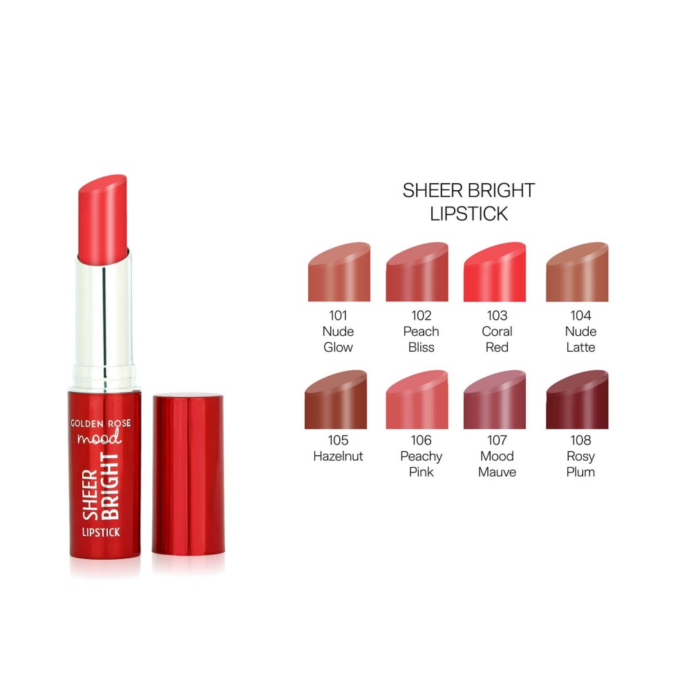 Golden Rose Mood Golden Rose Mood Sheer Bright Lipstick 102 Peach Bliss 3.3gr - Ενυδατικό Κραγιόν Με Ελαφριά Κρεμώδη Υφή - Image 2