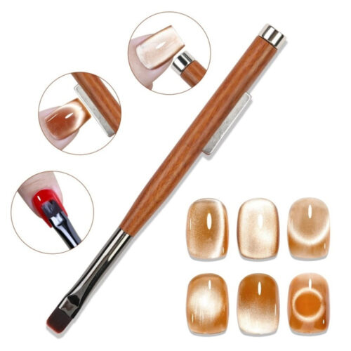 Πινέλο Τζελ & Μαγνήτης Νυχιών Ξύλινος Wooden Handle 3 In 1