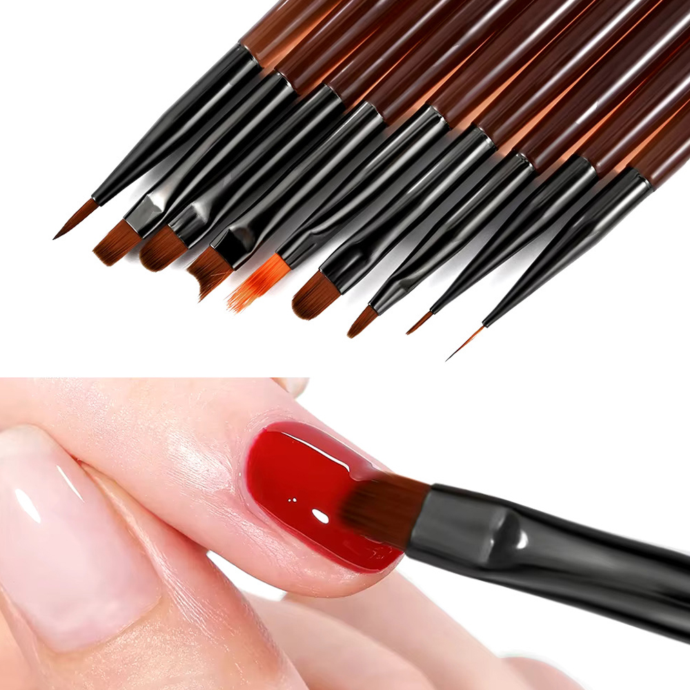 Σετ Πινέλα Νυχιών Για Nail Art 9τεμ. - Image 3