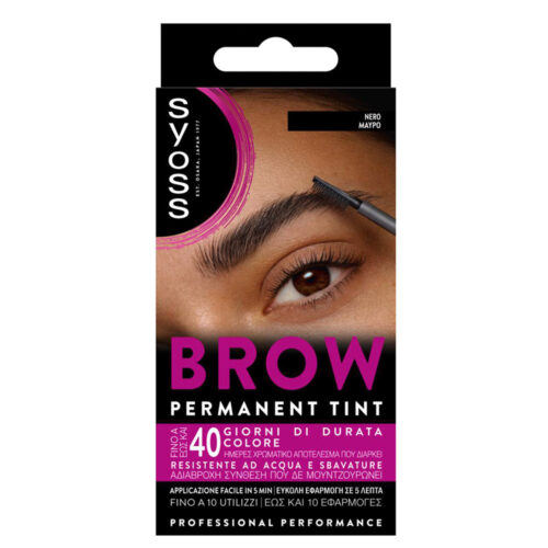 Syoss Brow Permanent Tint 10ml - Μόνιμη Βαφή Φρυδιών Μαύρο