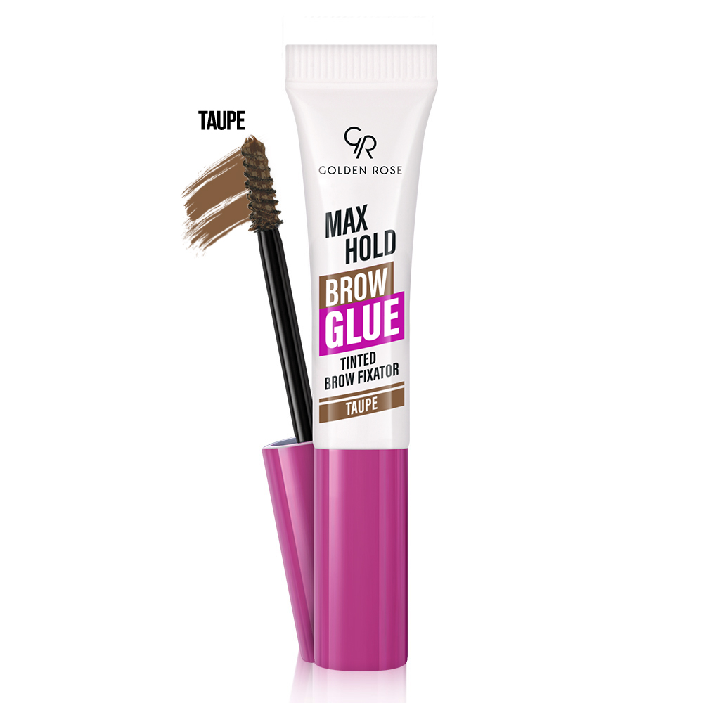 Golden Rose Max Hold Brow Glue Taupe 7ml - Τζελ-Κόλλα Για Σταθεροποίηση των Φρυδιών Καφέ-Μπεζ
