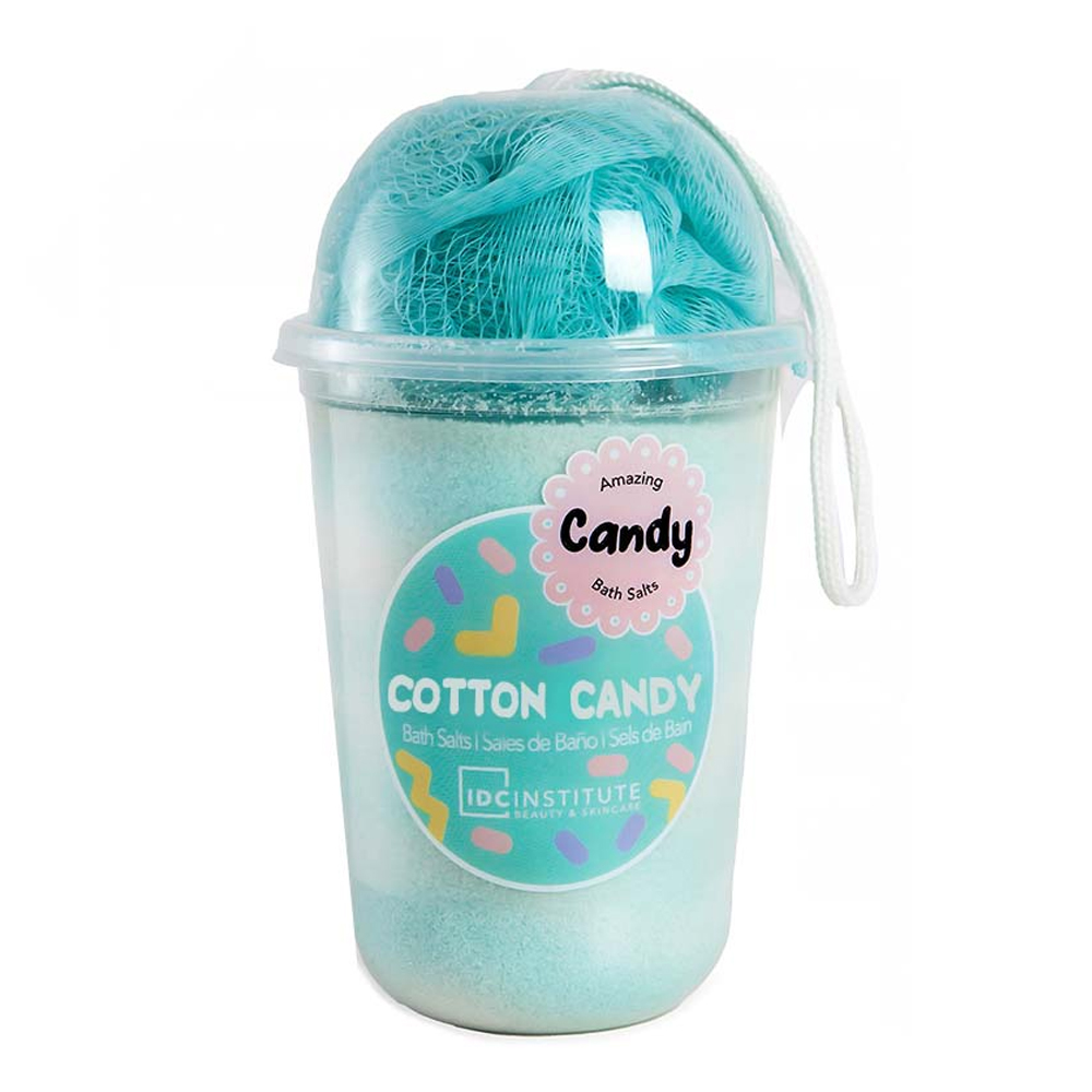 IDC Institute Bath Salt 570gr Cotton Candy & Σφουγγάρι Μπάνιου - Άλατα Μπάνιου με Άρωμα