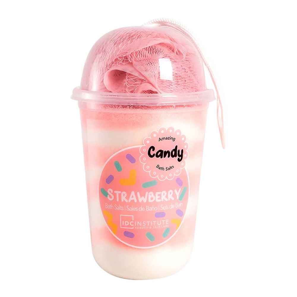 IDC Institute Bath Salt 570gr Strawberry & Σφουγγάρι Μπάνιου - Άλατα Μπάνιου με Άρωμα Φράουλα