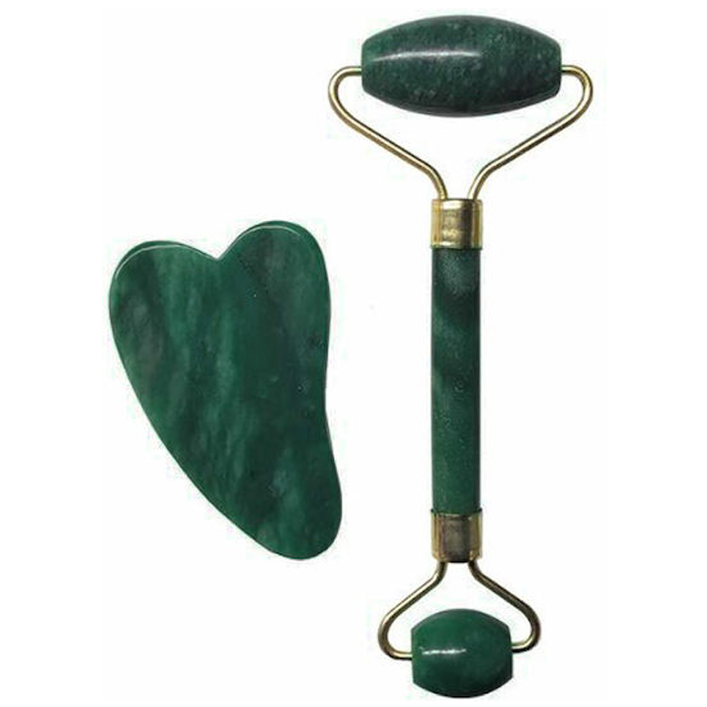 Anti-Aging Facial Roller & Εργαλείο Gua Sha Σετ 2τεμ. - Roller Για Μασάζ Προσώπου