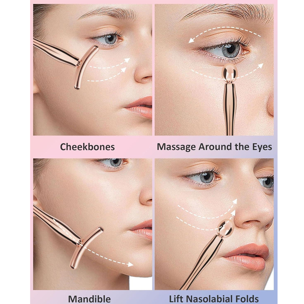 Ro Accessories Face Lifting Beauty Bar TL200 - Μεταλλικό Εργαλείο Για Μασάζ Προσώπου Σετ 2τεμ. - Image 2