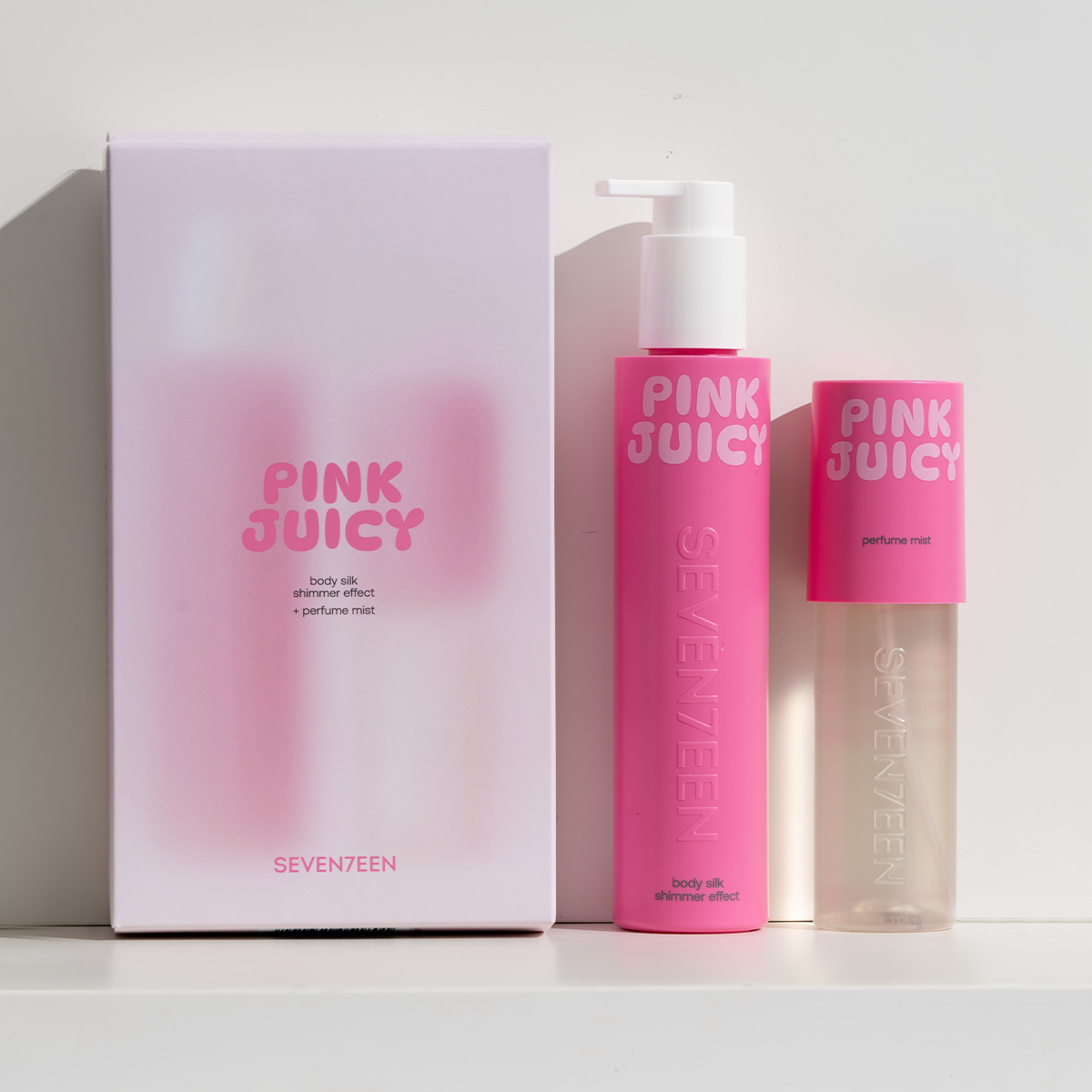 Seventeen Pink Juicy Gift Set - Body Silk Shimmer Effect & Perfume Mist - Ενυδατικό Γαλάκτωμα & Άρωμα Σώματος