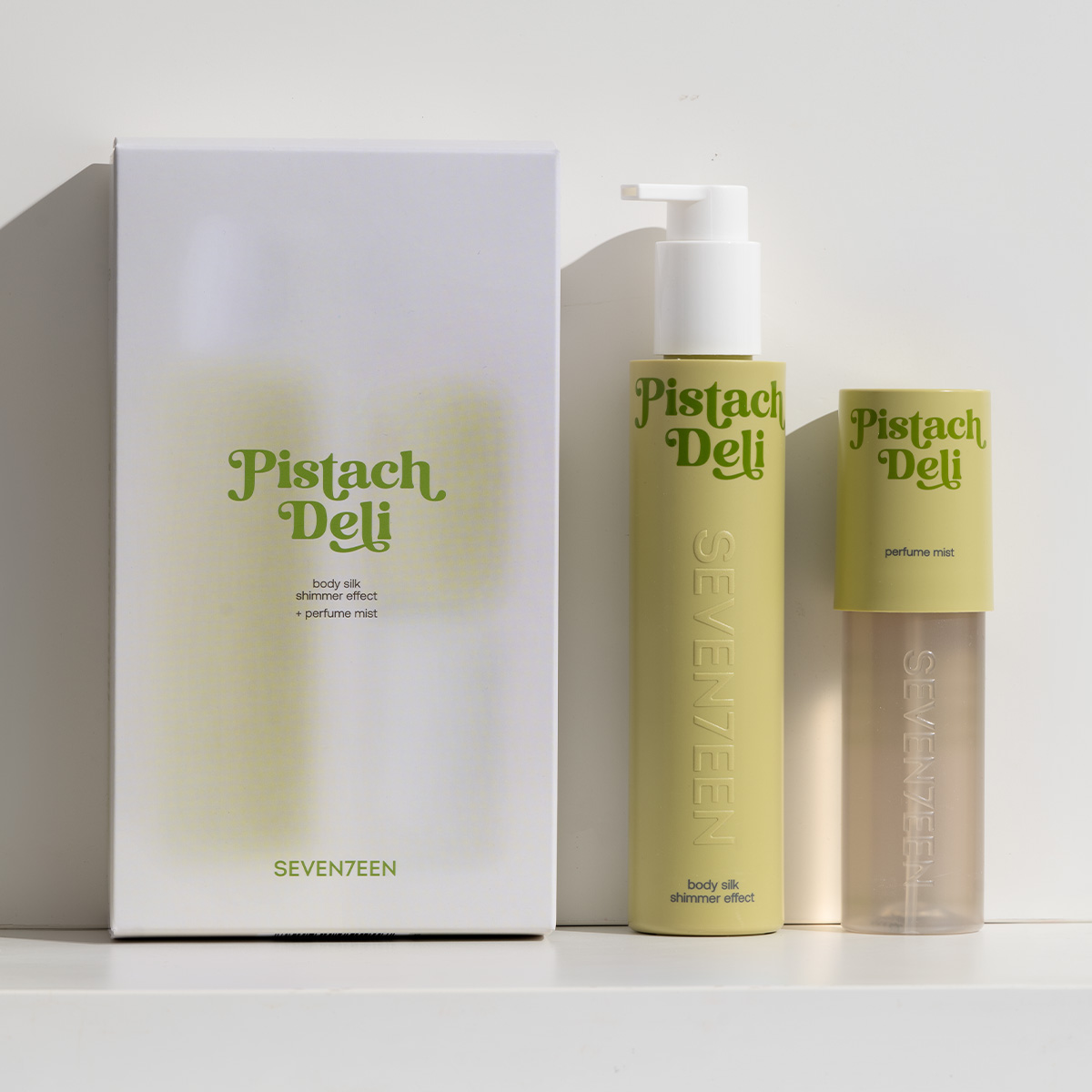 Seventeen Pistach Deli Gift Set - Body Silk Shimmer Effect & Perfume Mist - Ενυδατικό Γαλάκτωμα & Άρωμα Σώματος