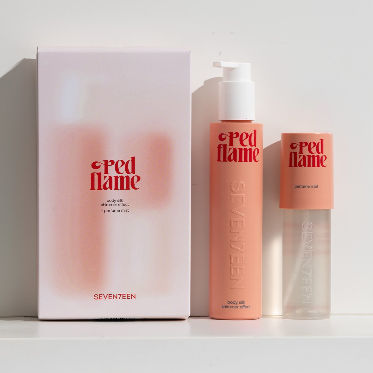 Seventeen Red Flame Gift Set - Body Silk Shimmer Effect & Perfume Mist - Ενυδατικό Γαλάκτωμα & Άρωμα Σώματος
